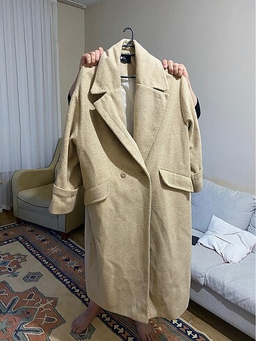 Zara Zara uzun camel kaban