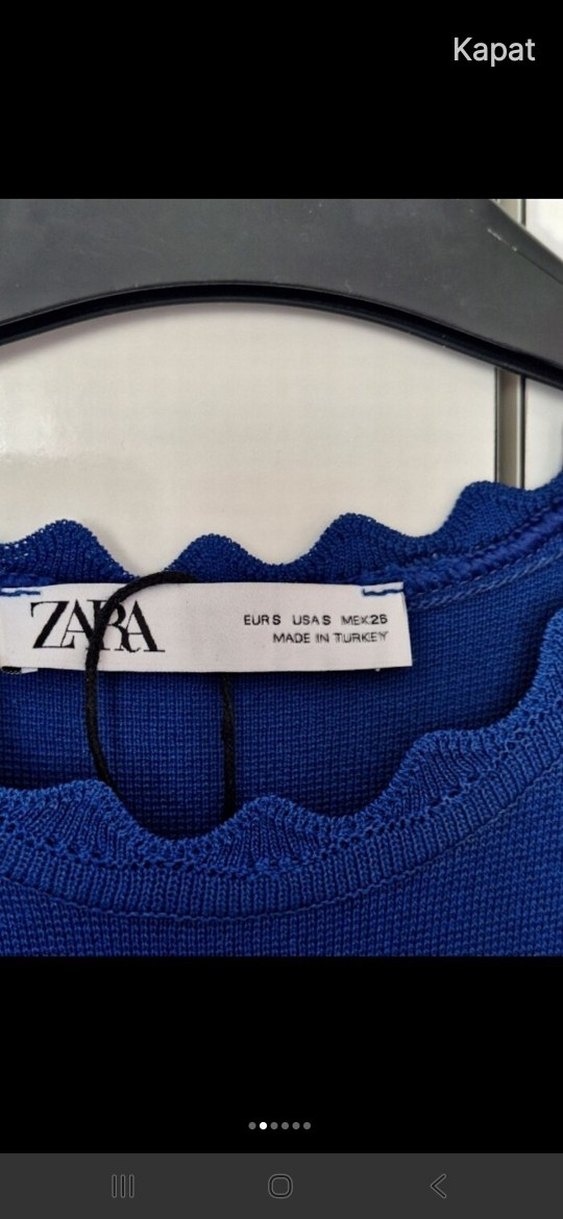 Lacivert Piliseli Uzun Kollsuz Elbise - Görsel 2