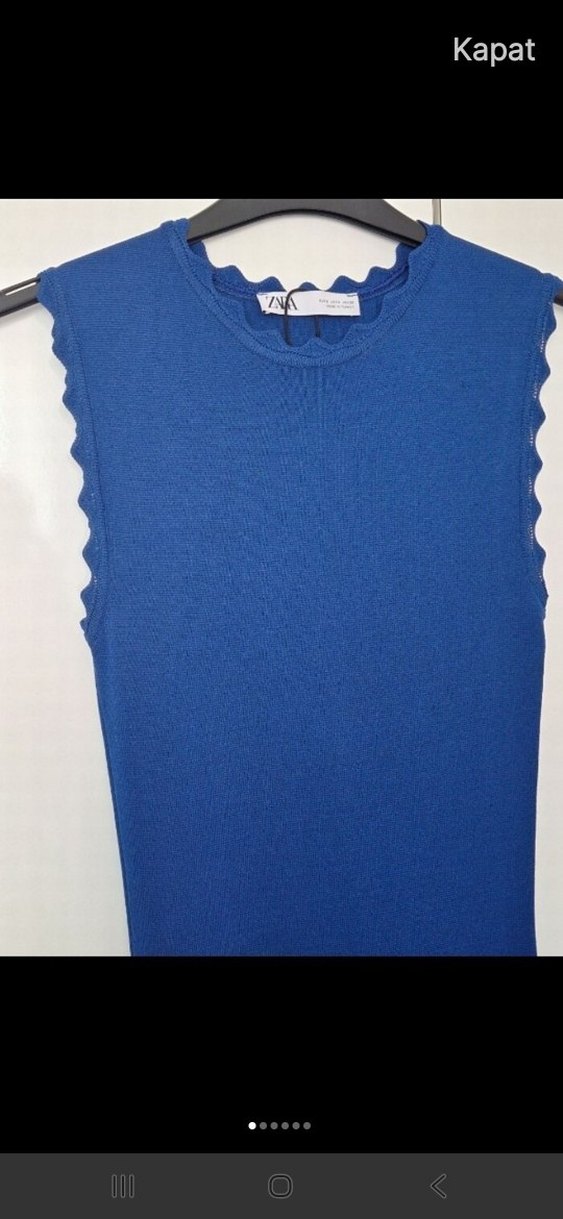 Lacivert Piliseli Uzun Kollsuz Elbise - Görsel 3