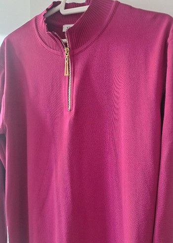 SİTARE Fermuarlı Yüksek Yakalı Kadın Kazak - Görsel 4