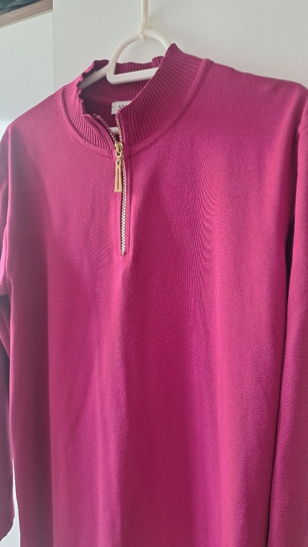 SİTARE Fermuarlı Yüksek Yakalı Kadın Kazak - Görsel 4