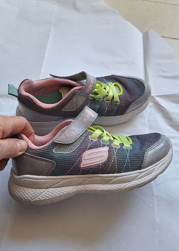 Kız Çocuk Gri Spor Ayakkabı Velcro - Görsel 6