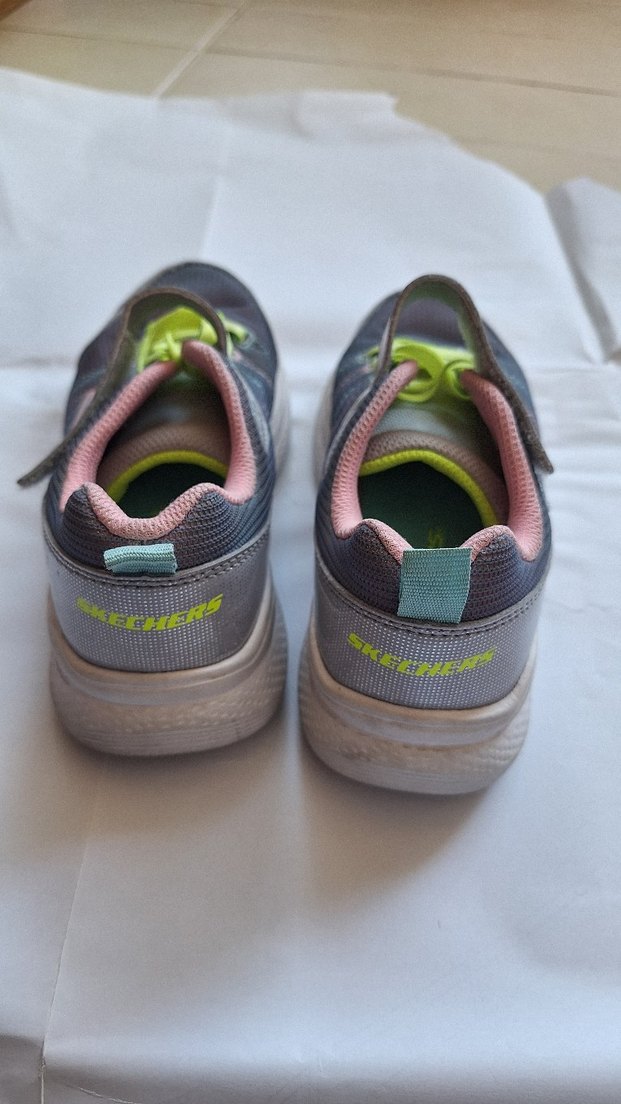 Kız Çocuk Gri Spor Ayakkabı Velcro - Görsel 4