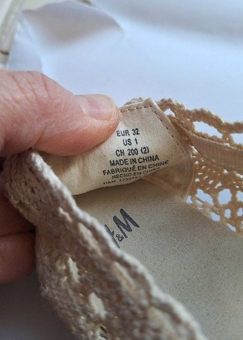 Bej Dantelli Bohem Kız Babet Ayakkabı - Görsel 4