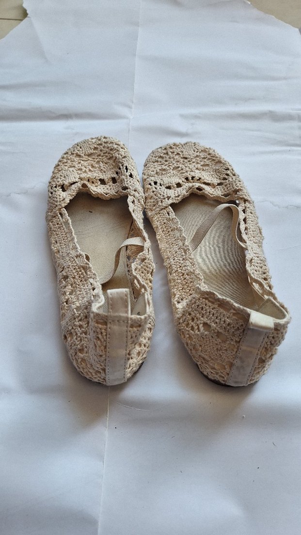 Bej Dantelli Bohem Kız Babet Ayakkabı - Görsel 3