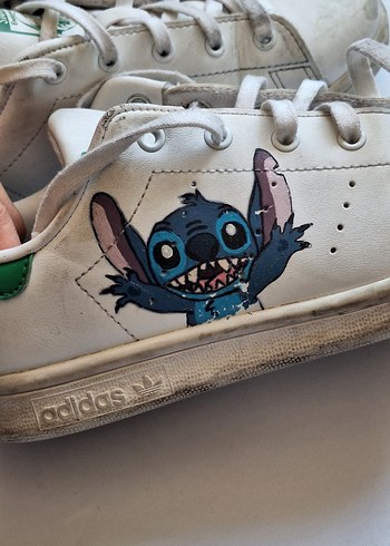 Beyaz Adidas Stan Smith Spor Ayakkabı - Görsel 6