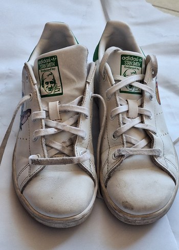 Beyaz Adidas Stan Smith Spor Ayakkabı - Görsel 3