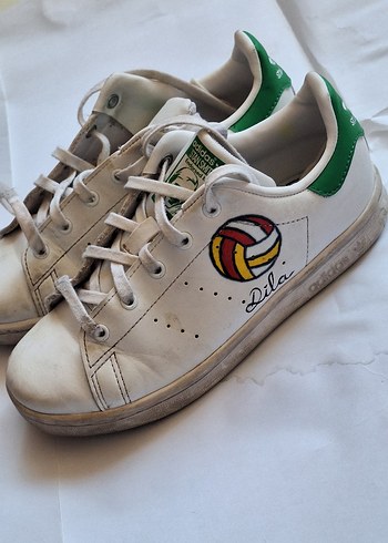 Beyaz Adidas Stan Smith Spor Ayakkabı - Görsel 2