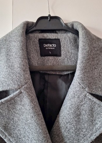 Gri Çift Düğmeli  Kaban - Görsel 2