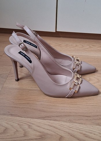 Bej Tokalı Kadın Topuklu Stiletto - Görsel 2