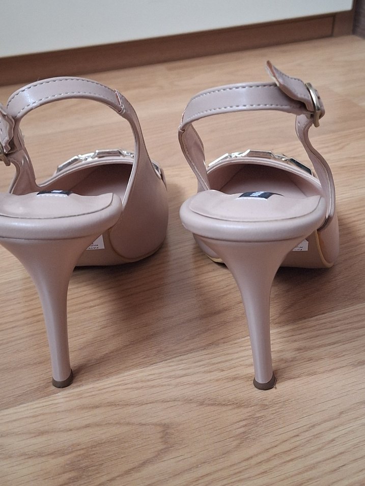 Bej Tokalı Kadın Topuklu Stiletto - Görsel 3