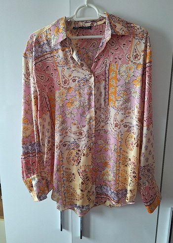 Bohem Çok Renkli Düğmeli Uzun Kollu Gömlek - Görsel 4