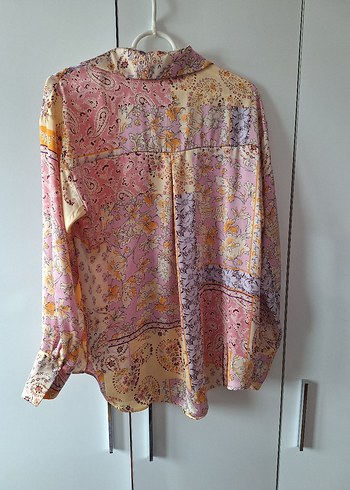 Bohem Çok Renkli Düğmeli Uzun Kollu Gömlek - Görsel 3