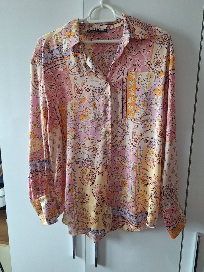 Bohem Çok Renkli Düğmeli Uzun Kollu Gömlek - Görsel 4