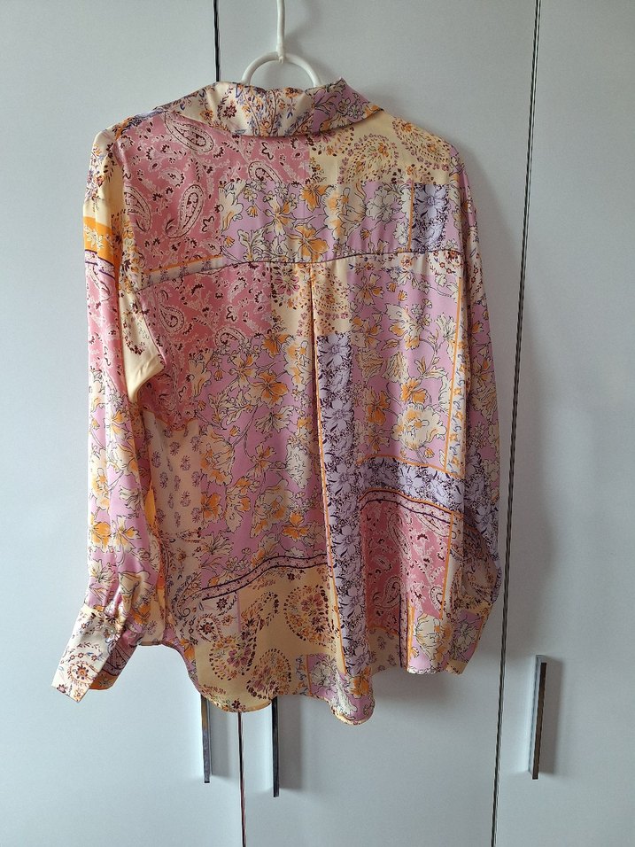 Bohem Çok Renkli Düğmeli Uzun Kollu Gömlek - Görsel 3