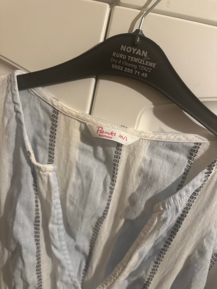 Penti Bohem Gri Keten Kaftan - Görsel 3