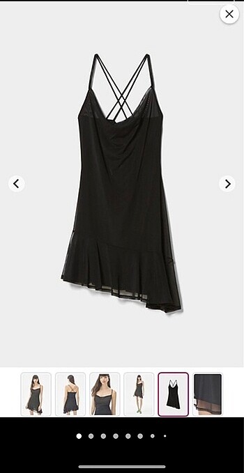 Bershka etiketli siyah drapeli elbise