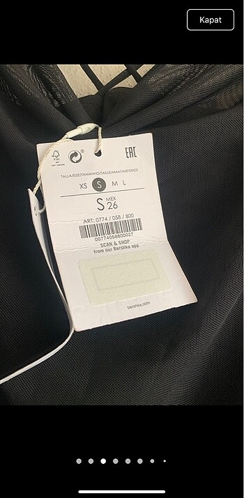 s Beden Bershka etiketli siyah drapeli elbise