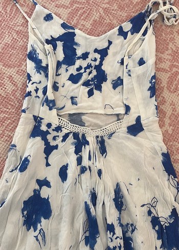 Trendyol & Milla Mavi Batik Desenli kısa Bohem Elbise