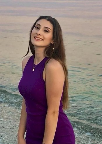 Mor Yüksek Yakalı kısa Elbise