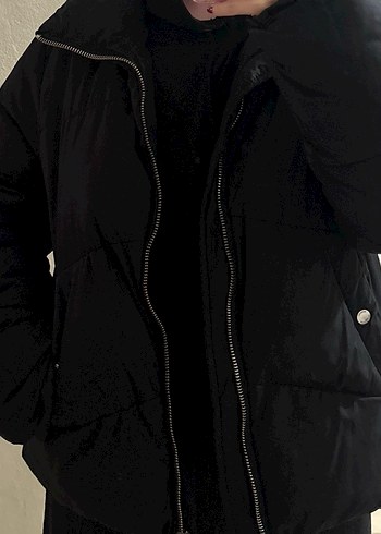 m Beden siyah Renk Kadın Siyah Bershka Şişme Mont