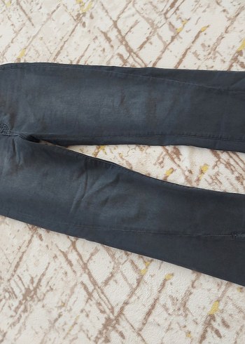 38 Beden gri Renk Gri Kemerli flare Kadın Kot Pantolon