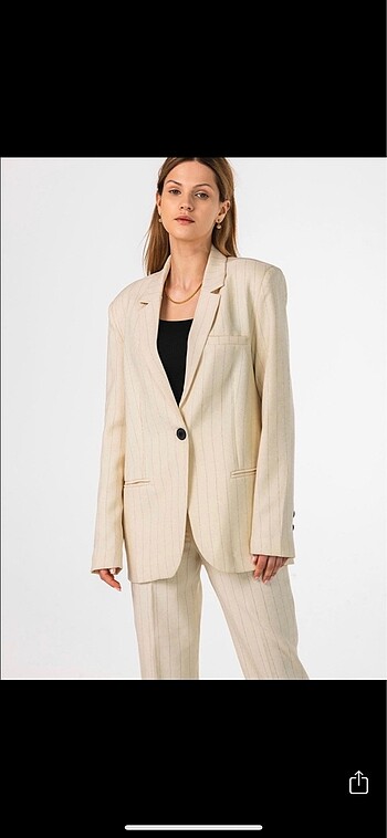 Çizgili Blazer Ceket
