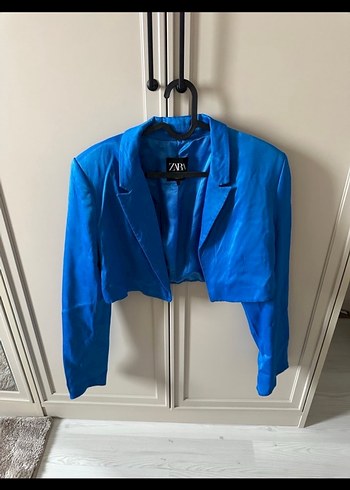 Zara Canli Mavi Zara Blazer Ceket