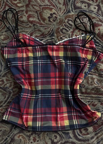 ekose vivienne tarzı gotik renkli büstiyer korse - Görsel 3