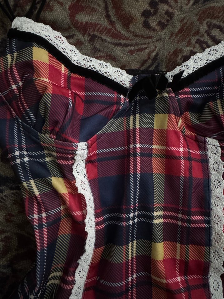 ekose vivienne tarzı gotik renkli büstiyer korse - Görsel 2