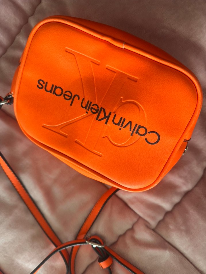 Turuncu Deri Kadın Çapraz Çanta - Görsel 2