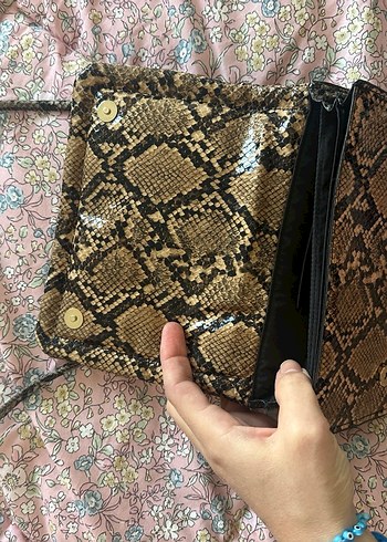 Yılan Desenli Kahverengi Çanta - Görsel 3