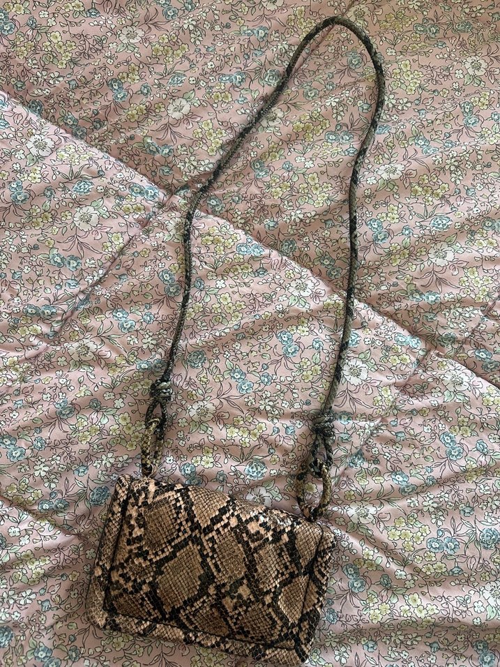 Yılan Desenli Kahverengi Çanta - Görsel 2