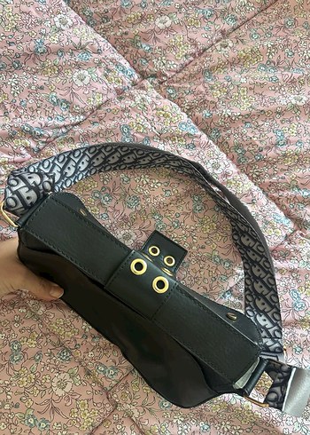 Dior Desenli Siyah Deri Kadın Çanta - Görsel 3