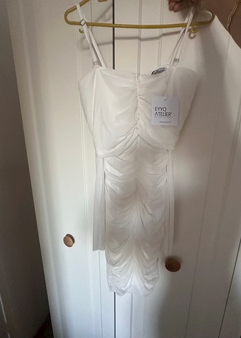 Beyaz Mini elbise - Görsel 3