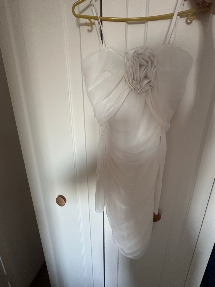 Beyaz Mini elbise - Görsel 2