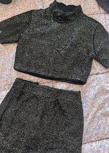 Kadın Payetli Siyah Takım - Görsel 2