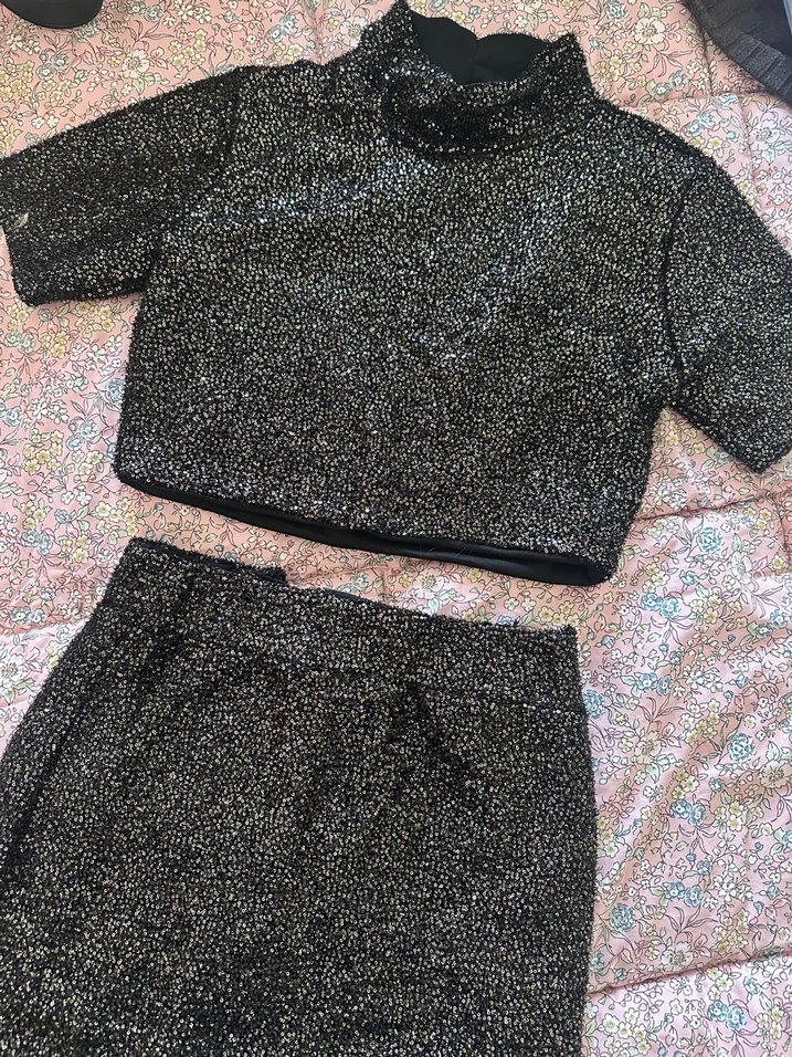 Kadın Payetli Siyah Takım - Görsel 2