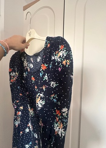 Çiçek Desenli Bohem Midi Elbise - Görsel 2