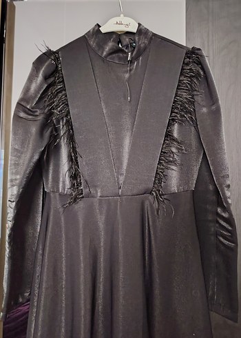 Siyah Uzun Gotik Bel Detaylı Kadın Elbise - Görsel 3