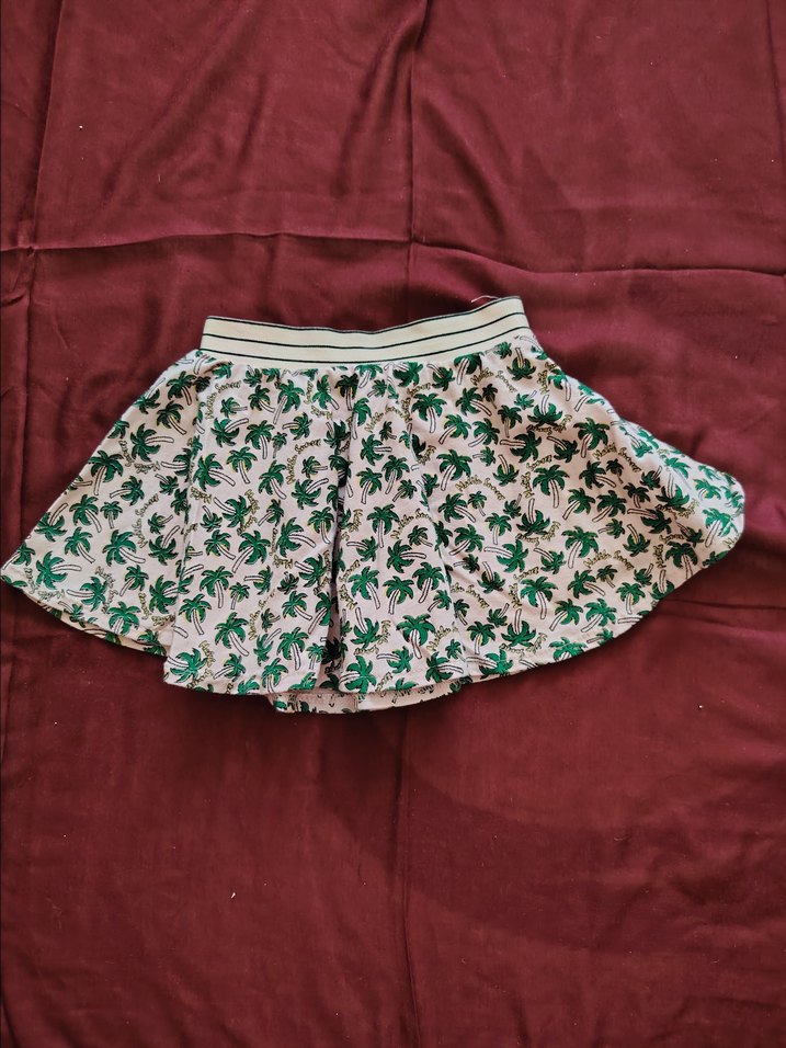 Pembe Baskılı Pliseli Mini Etek - Görsel 2