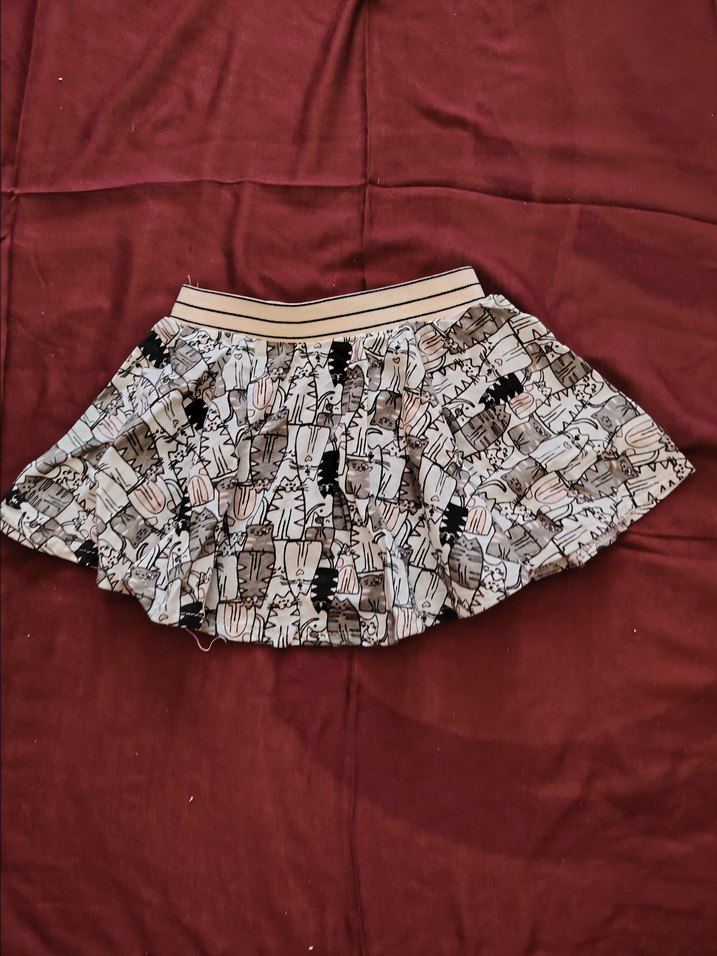 Pembe Baskılı Pliseli Mini Etek - Görsel 5