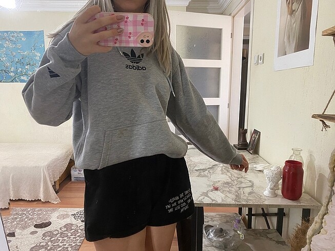 Adidas gri sweatshirt hoodie