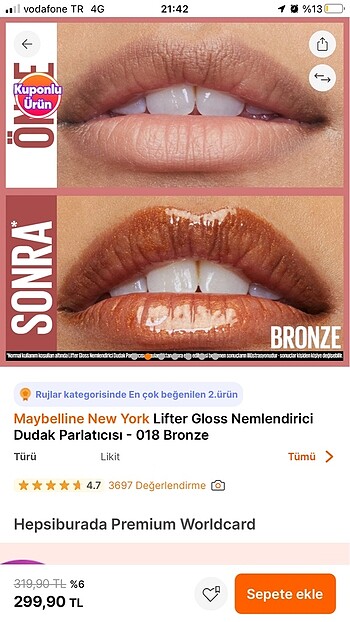 Maybelline Bronze lipgloss mabelline