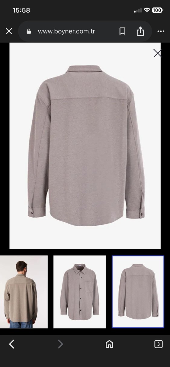 Lee cooper Erkek Vizon Denim Regular Fit Uzun Kollu Gömlek - Görsel 5