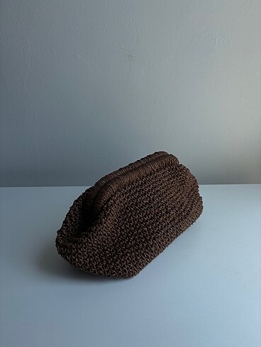  Beden kahverengi Renk Burslu çanta clutch mango model