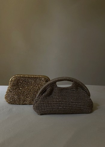 Metalik parlak gold mango model çanta