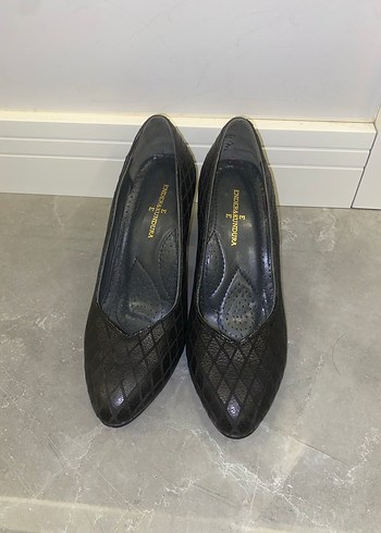 Klasik Siyah Yılan Desenli Stiletto - Görsel 6