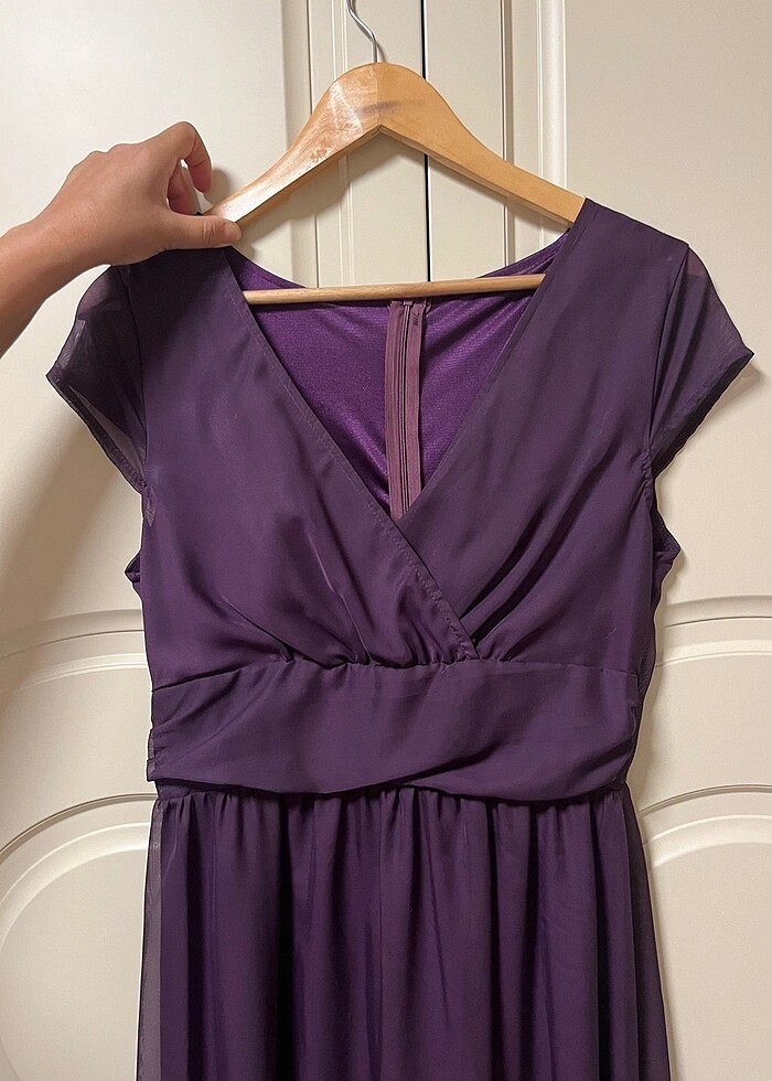 Uzun Mor elbise - Görsel 2