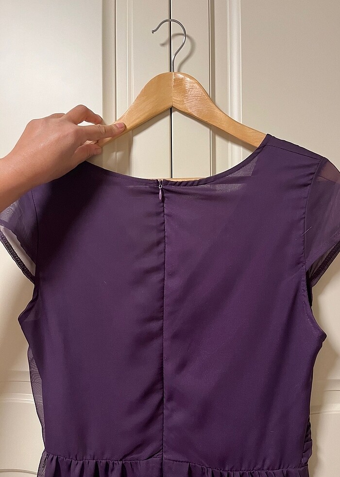 Uzun Mor elbise - Görsel 4